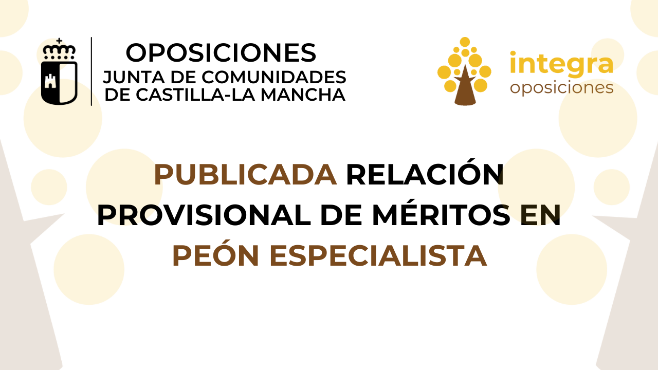 Pe N Especialista Jccm Publicada Relaci N Provisional De M Ritos De La